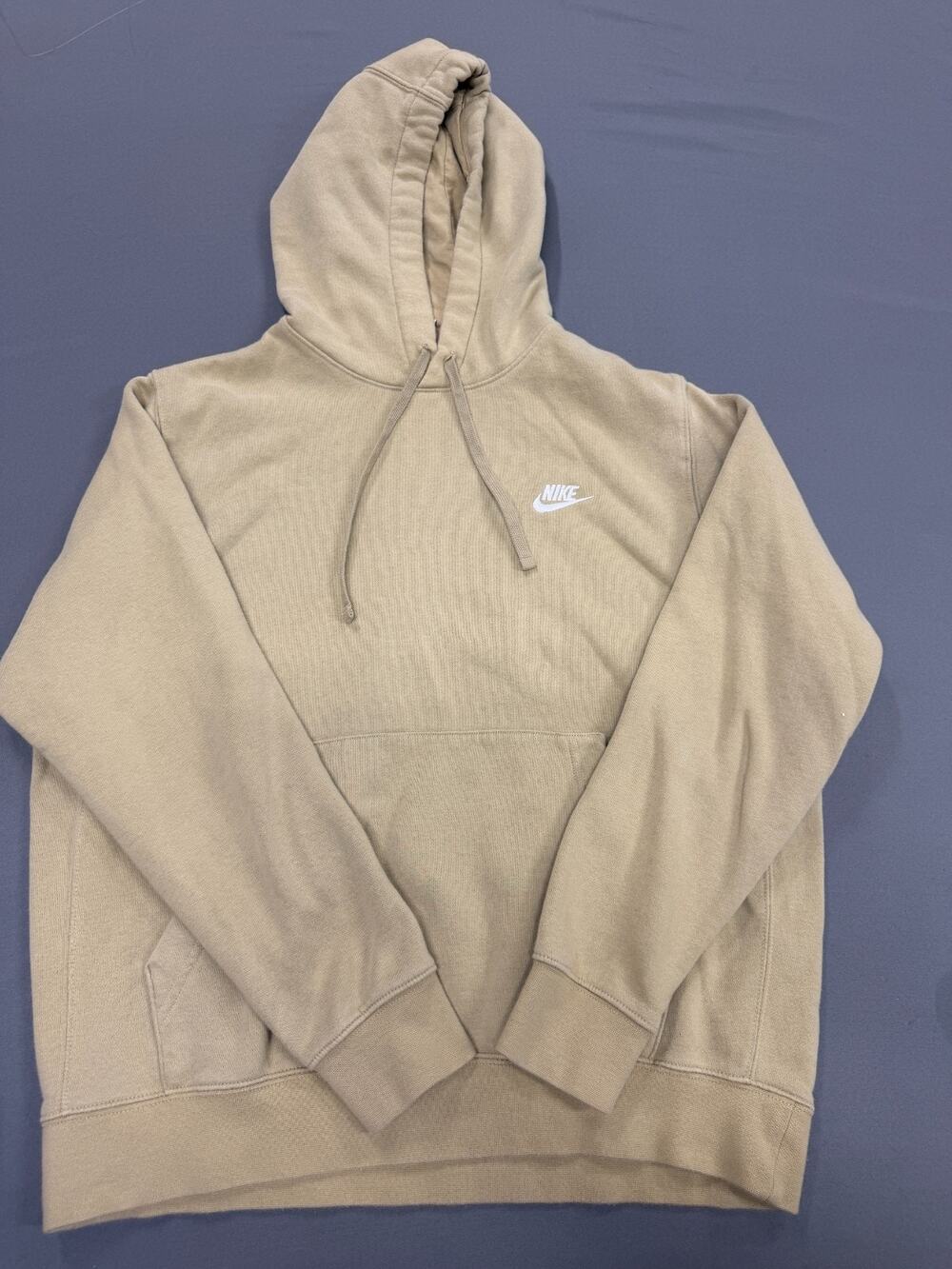 Nike Sportswear Club Fleece Hoodie Men's Large Tan Wheat Khaki Pullover